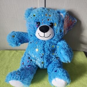 Sparkly Blue Star Plush Bear